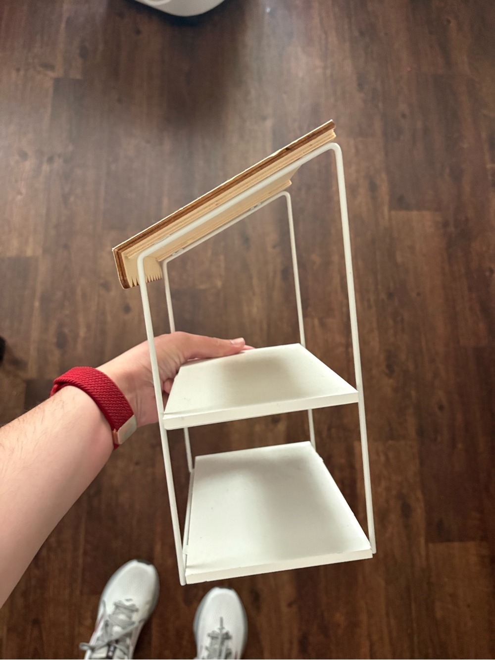 Target White and Sage Striped Mini Display Shelf - Picture 3 of 7